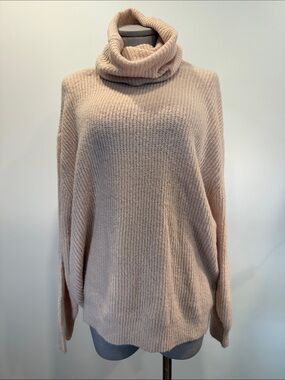 Seven Sisters Oversized Cowl Neck Sweater S/P Blush Pink